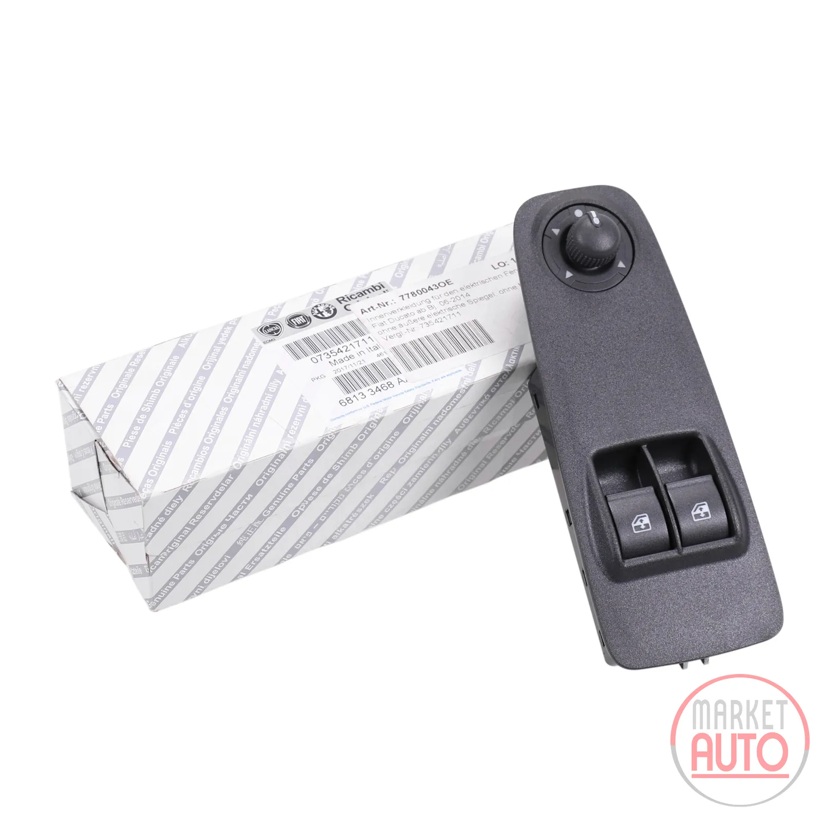 Interior panel for the electric window switch