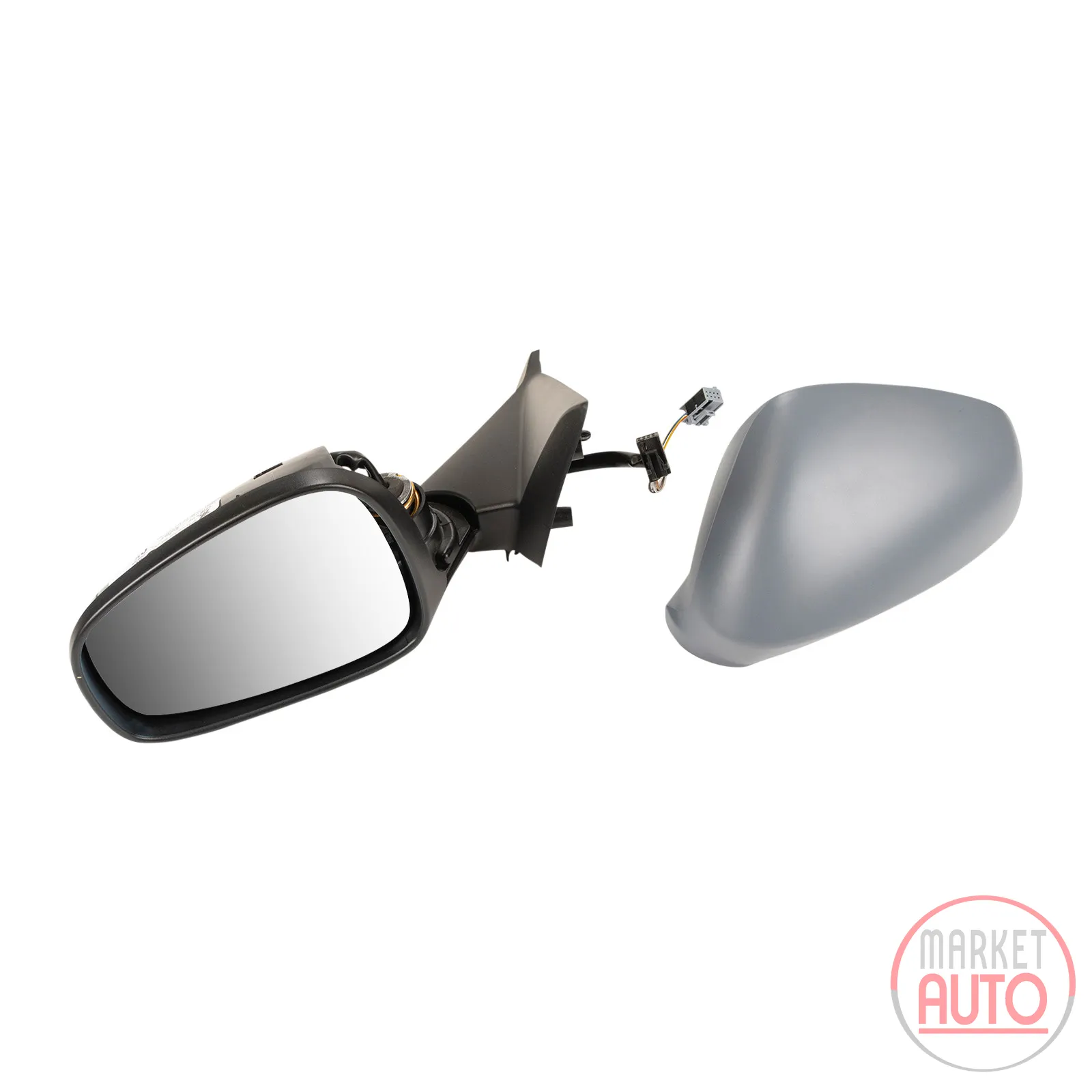 wing mirror on the left, electrically folding