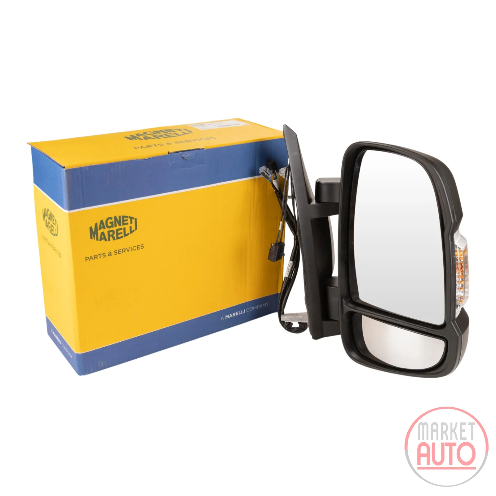 Right-hand exterior mirror, electrically folding, digital antenna 16W, short mir