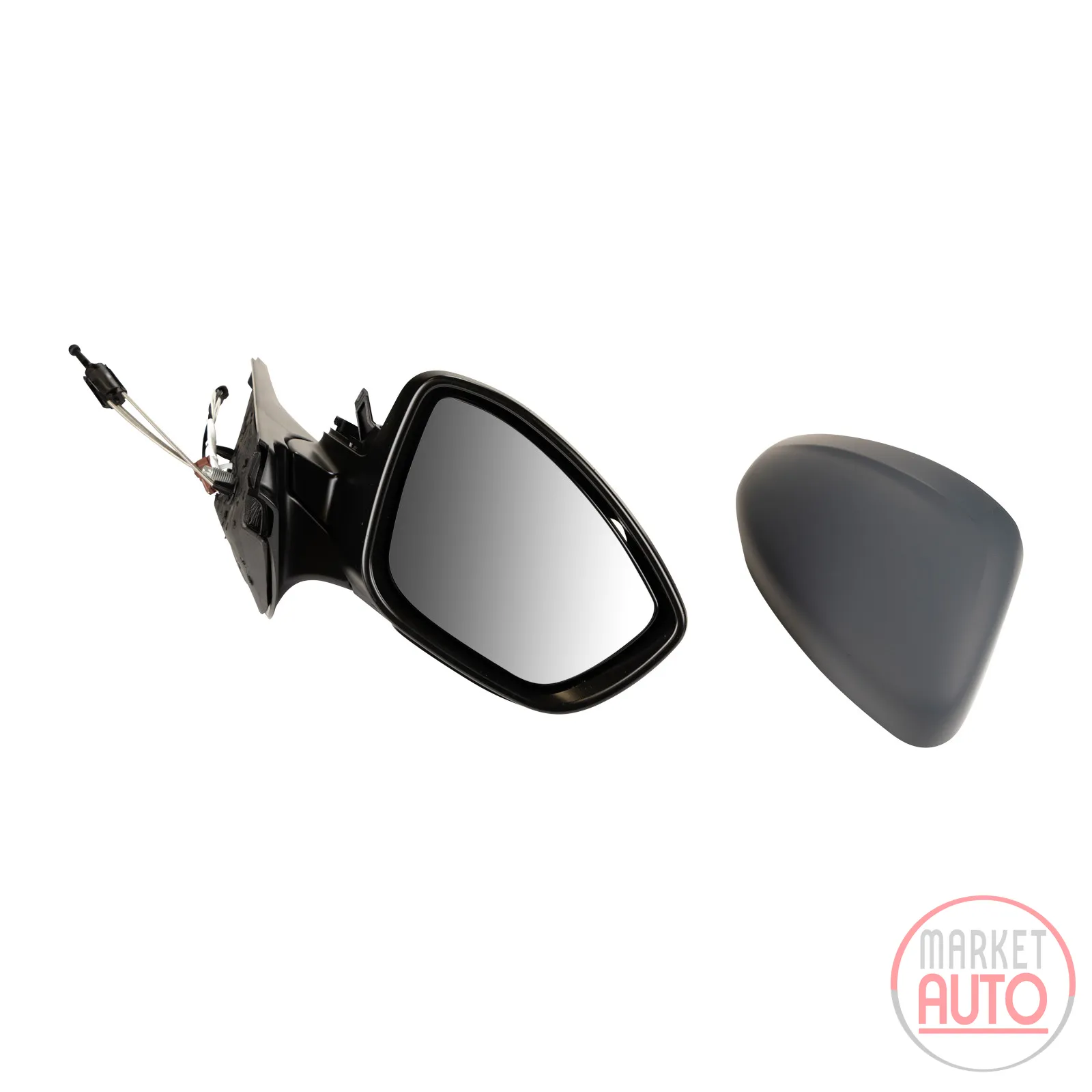 Right exterior mirror, convex primed with temperature sensor