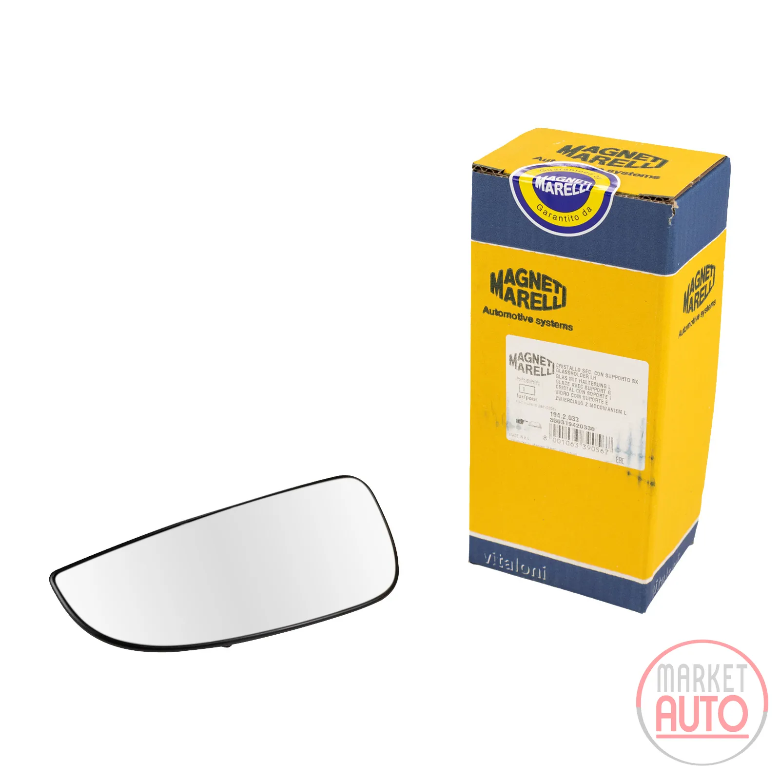 wing mirror glass lower left electrically heated Magneti Marelli
