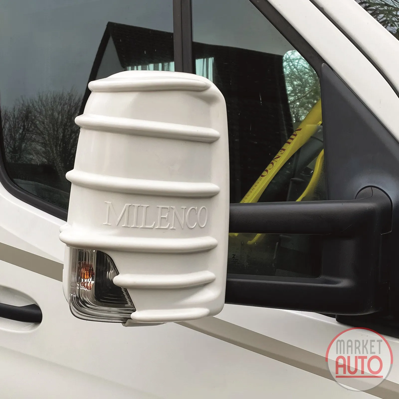 Set of Mirror Protector Protective Caps White