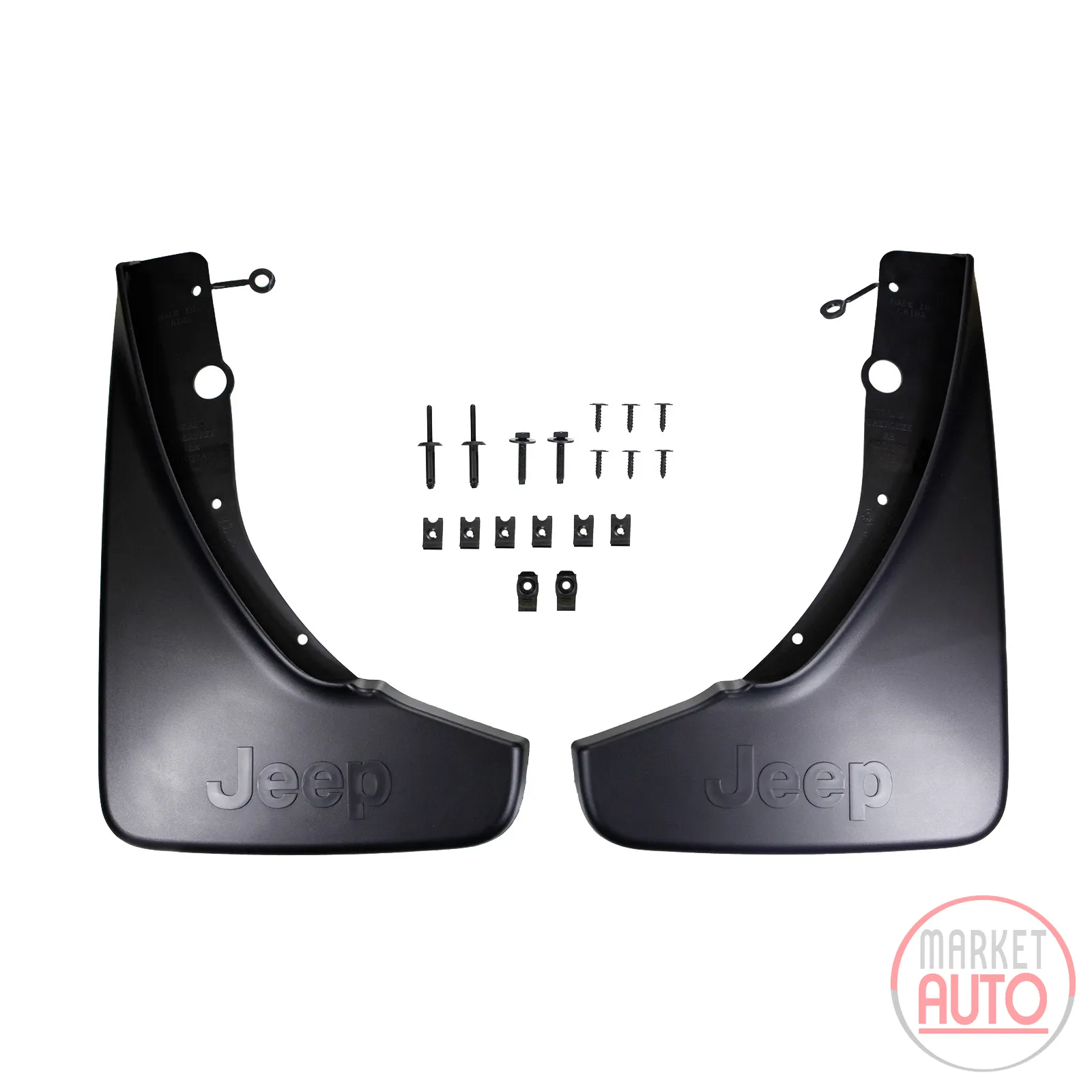 Rear mud flaps with paintable Jeep logo