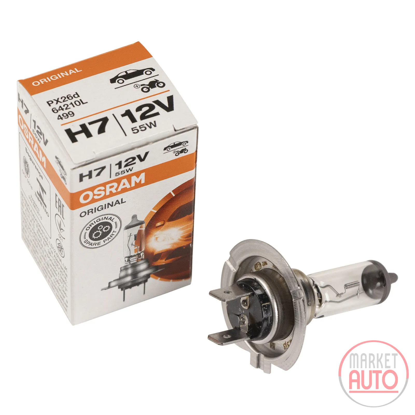 Headlight bulb H7 55W 12V PX26d Long Life