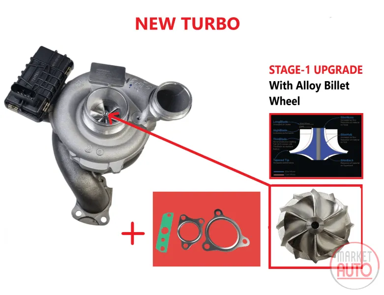 Turbocharger new with upgrade (Stage-1) -Nerings
