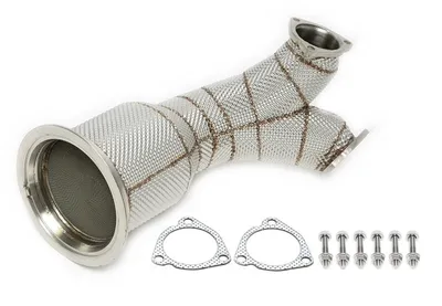 Downpipe with heat shield and with catalytic converter Audi
