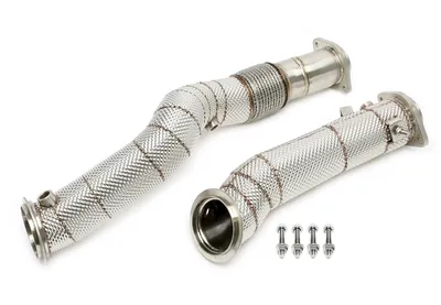 Downpipe with heat shield and flex pipe BMW