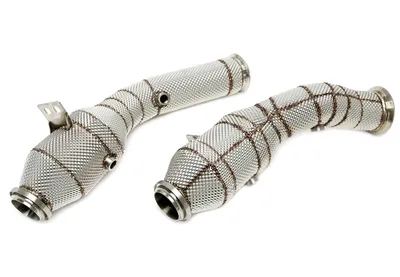 Downpipe with heat shield and catalytic converter Mercedes Benz