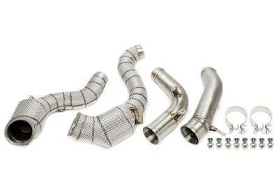 Downpipe with heat shield and catalytic converter Mercedes Benz