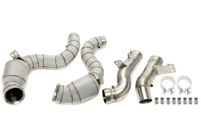 Downpipe with heat shield and catalytic converter Mercedes Benz