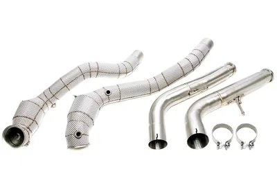 Downpipe with heat shield and catalytic converter Mercedes Benz