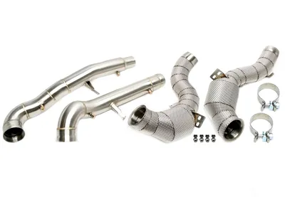 Downpipe with heat shield and catalytic converter Mercedes Benz