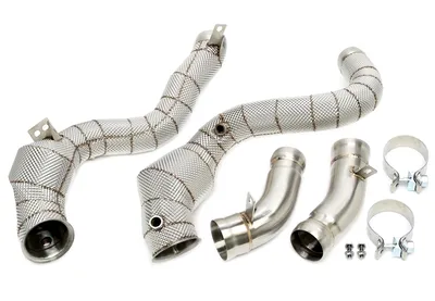 Downpipe with heat shield and catalytic converter Mercedes Benz