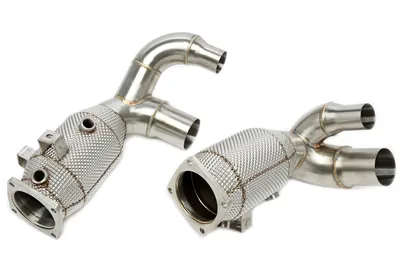 Downpipe with heat shield and catalytic converter Porsche