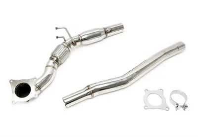 Stainless steel downpipe with 200 cell catalytic converter Audi · VW