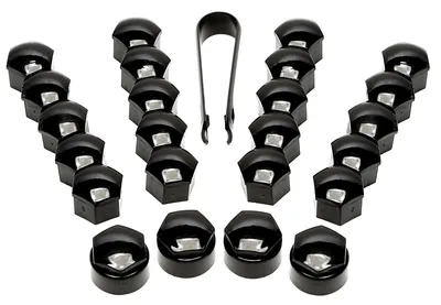 Lug bolt caps set black glossy