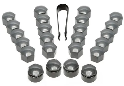 Lug bolt caps set grey glossy