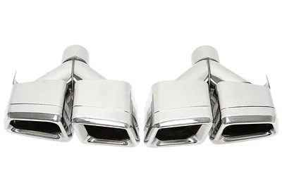 Universal stainless steel tailpipe for welding on "Y-pipe double design" in chrome/glossy Mercedes Benz