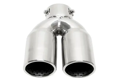 Universal duplex stainless steel tailpipe for welding on in chrome/glossy universell