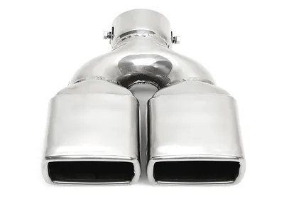 Universal duplex stainless steel tailpipe for welding on in chrome/glossy universell