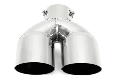 Universal duplex stainless steel tailpipe for welding on in chrome/glossy universell
