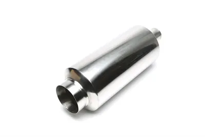 Stainless steel sport rear silencer universal 115 / 65mm round / sharp
