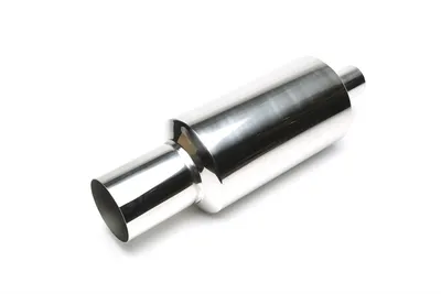 Stainless steel sport rear silencer universal 115 / 65mm round / sharp