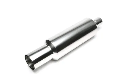 Stainless steel sport rear silencer universal 100 / 75mm round / sharp