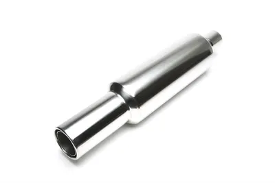Stainless steel sport rear silencer universal 100mm round / flanged
