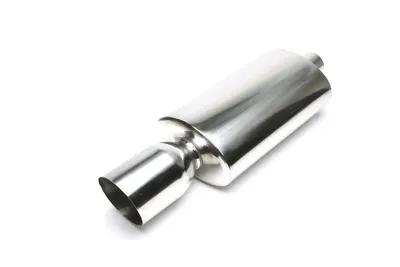 Stainless steel sport rear silencer universal 110 x 115mm oval / sharp / bevelled