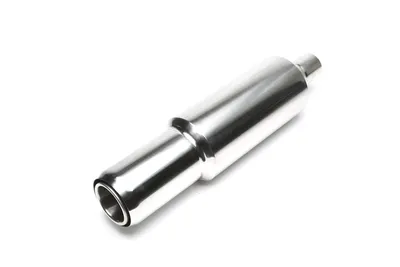 Stainless steel sport rear silencer universal 115 / 80mm round / flanged / sharp