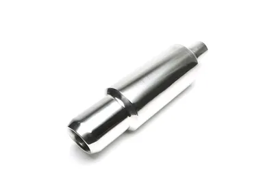 Stainless steel sport rear silencer universal 95mm round / bevelled / drawn inwards