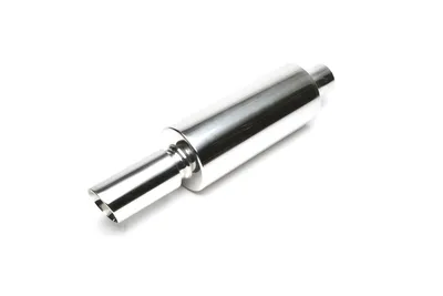 Stainless steel sport rear silencer universal 75 x 77mm oval / bevelled