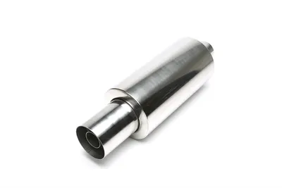 Stainless steel sport rear silencer universal 110 / 45mm round / sharp / silencer in tailpipe