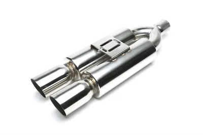 Stainless steel sport rear silencer universal 2 x 92 x 87mm oval / sharp / bevelled