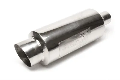 Stainless steel sport rear silencer universal 100 / 45mm round / bevelled / sharp / silencer in tailpipe