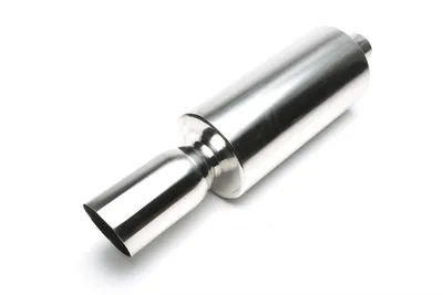 Stainless steel sport rear silencer universal 100mm round / sharp / bevelled