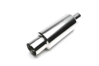 Stainless steel sport rear silencer universal 100 / 50mm round / sharp