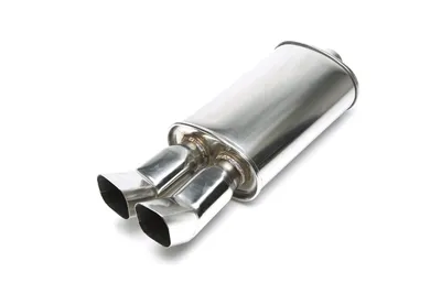 Stainless steel sport rear silencer universal 2 x 85 x 70mm DTM sharp