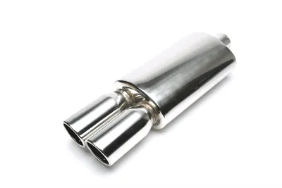 Stainless steel sport rear silencer universal 2 x 89mm round / flanged / bevelled