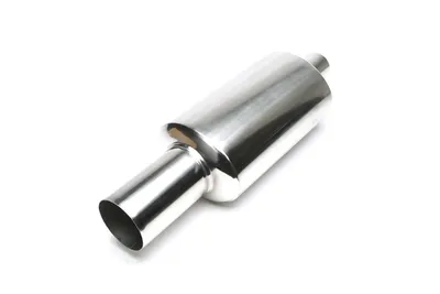 Stainless steel sport rear silencer universal 102mm round / sharp