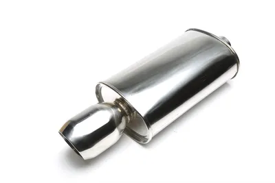 Stainless steel sport rear silencer universal 110mm round / bevelled