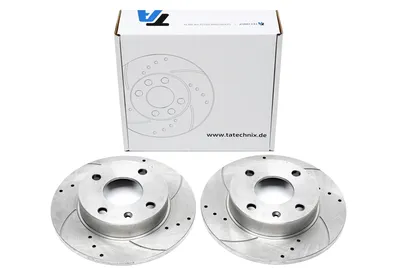 Sport brake disc set front axle perforated + slotted Ford