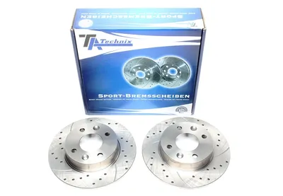 Sport brake disc set front axle perforated + slotted Renault