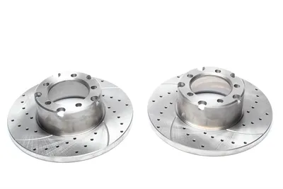 Sport brake disc set front axle perforated + slotted Mercedes Benz