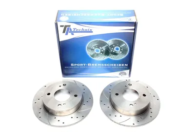 Sport brake disc set front axle, perforated + slotted Nissan
