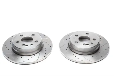 Sport brake disc set rear axle perforated + slotted Mercedes Benz