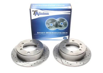 Sport brake disc set rear axle perforated + slotted Daewoo · Ssangyong
