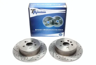 Sport brake disc set rear axle, perforated + slotted Toyota