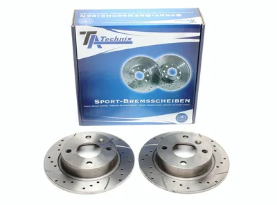 Sport brake disc set rear axle perforated + slotted Volvo